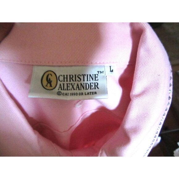 New w Tags, Christine Alexander Pink Cotton Vest w Swarovski Crystals Large - Picture 7 of 7